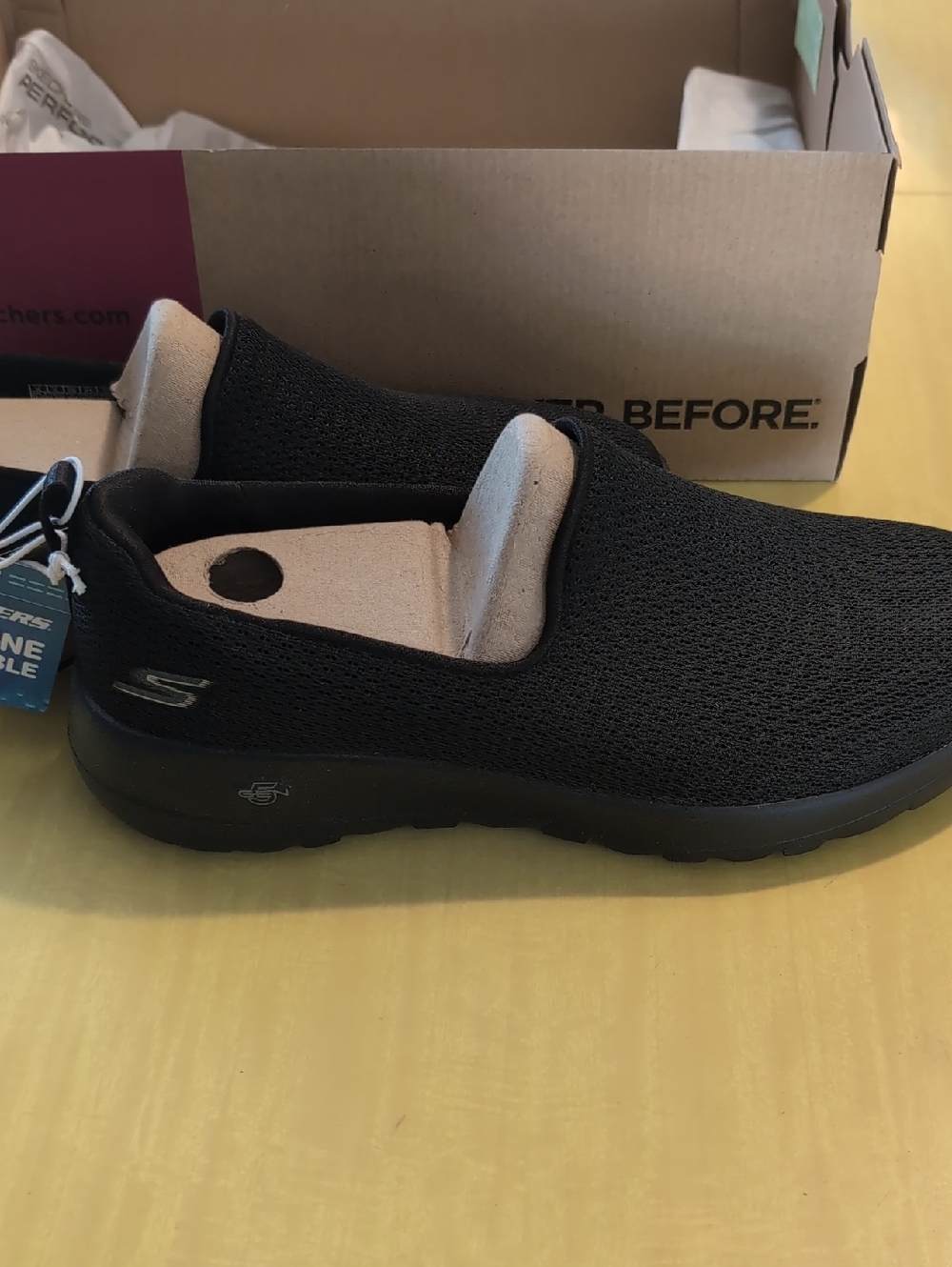 Skechers Black Slip-On Mesh Casual Loafers for Woman